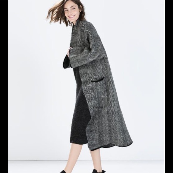 zara herringbone coat